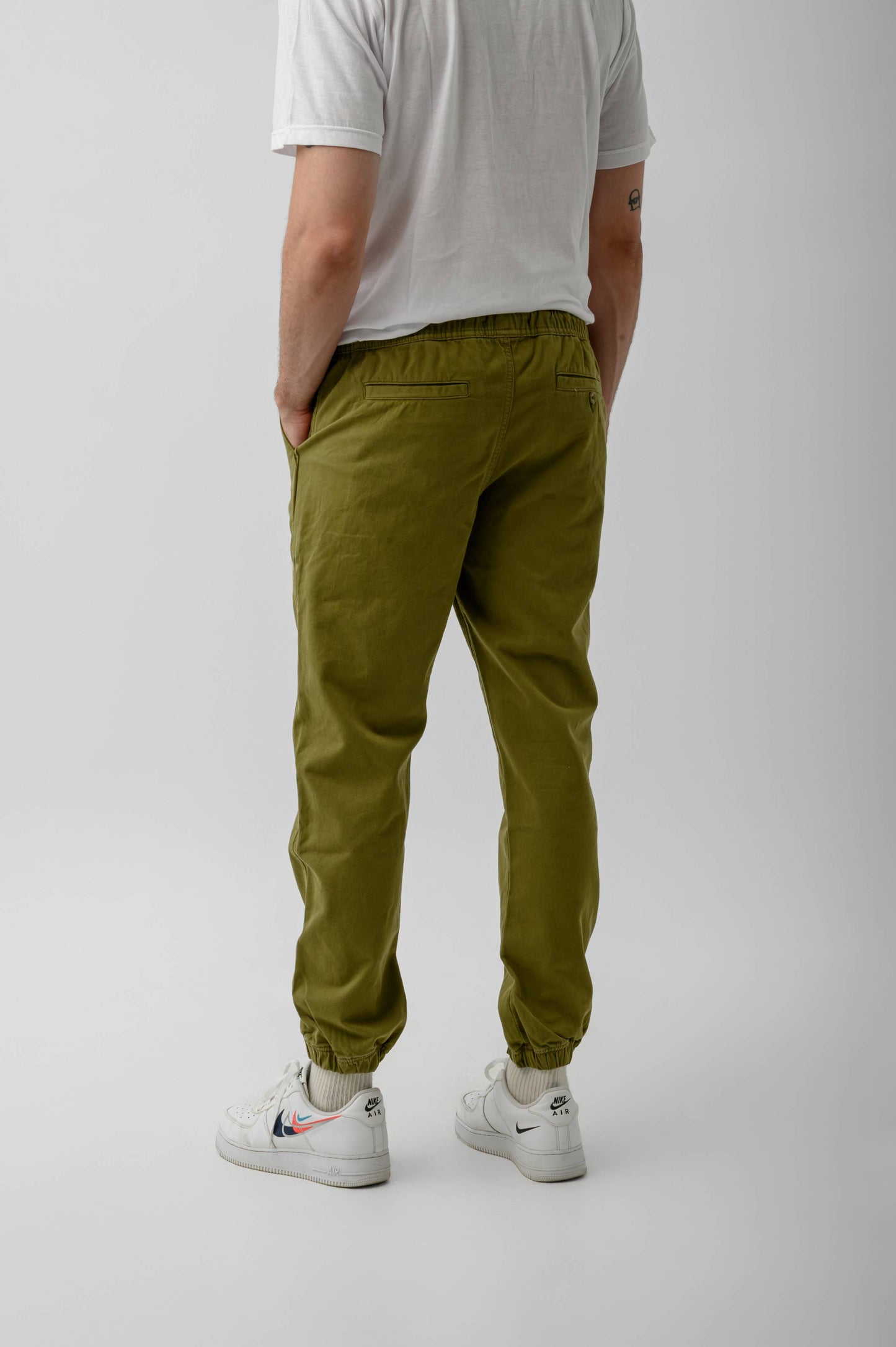 STRETCH TWILL JOGGERS-DARK GREEN