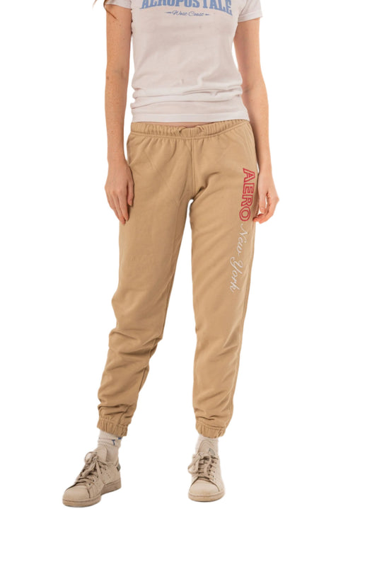 AERO NEW YORK CINCHED SWEATPANTS-BEIGE