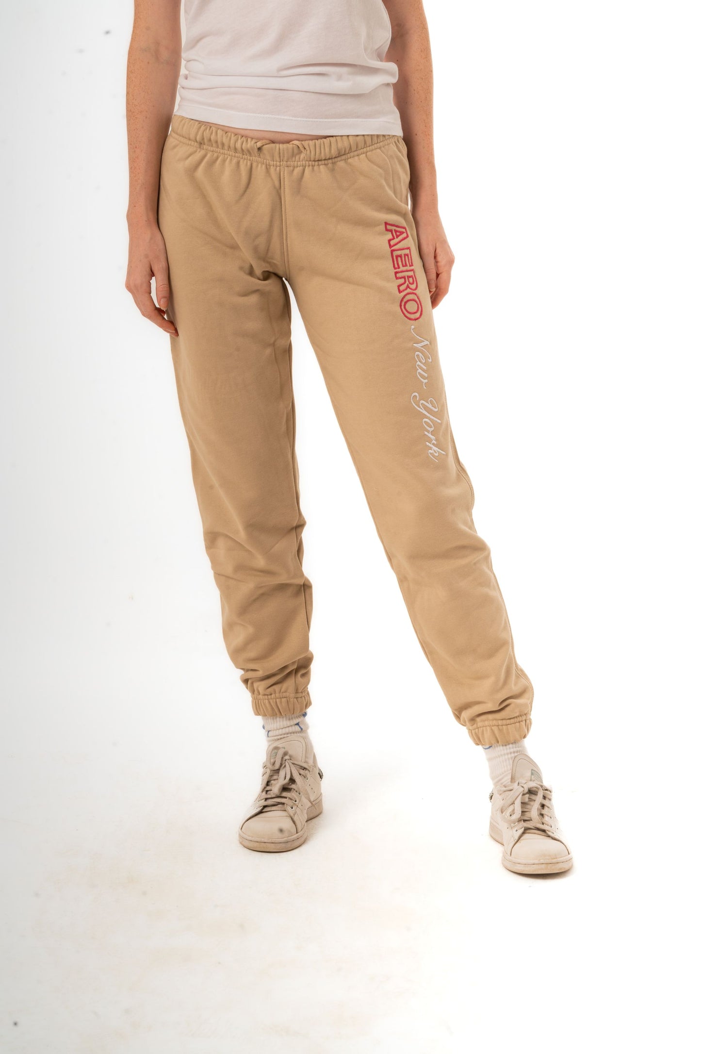 AERO NEW YORK CINCHED SWEATPANTS-BEIGE