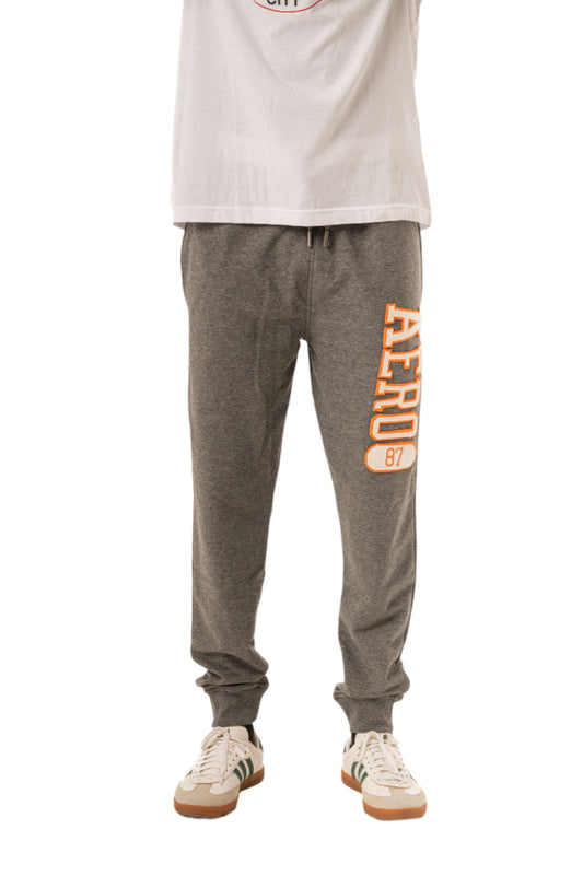 AERO 87 HERITAGE JOGGER SWEATPANTS-CHARCOAL HEATHER GREY