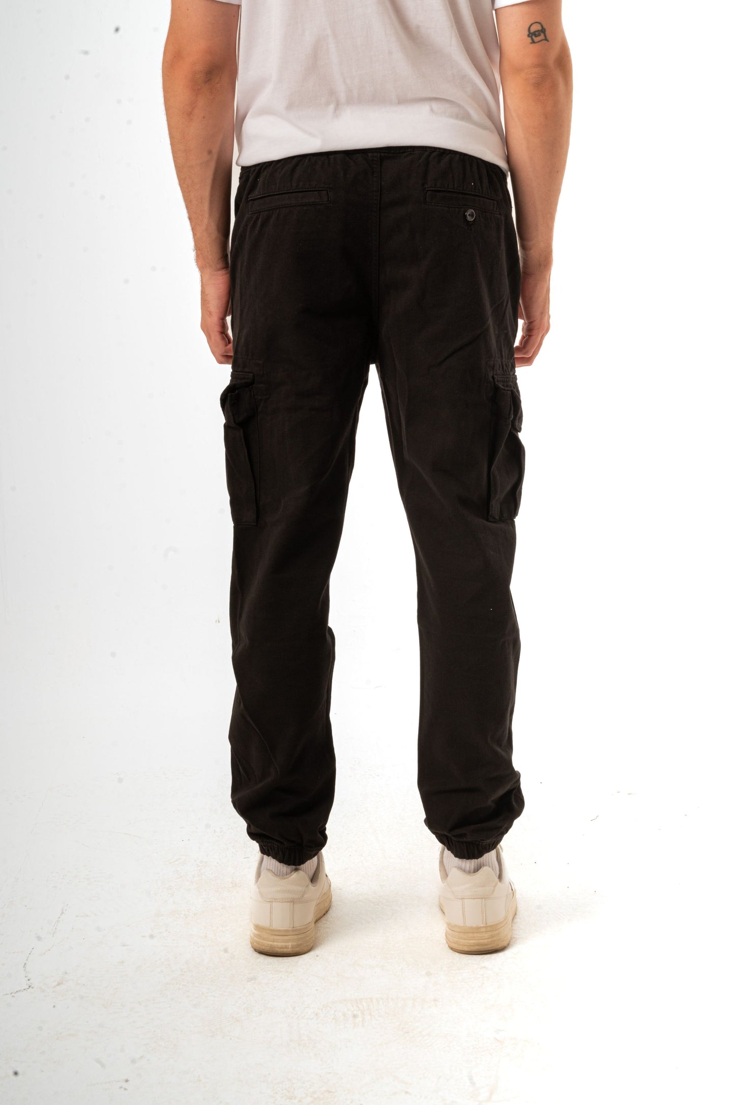 TWILL CARGO JOGGERS-BLACK