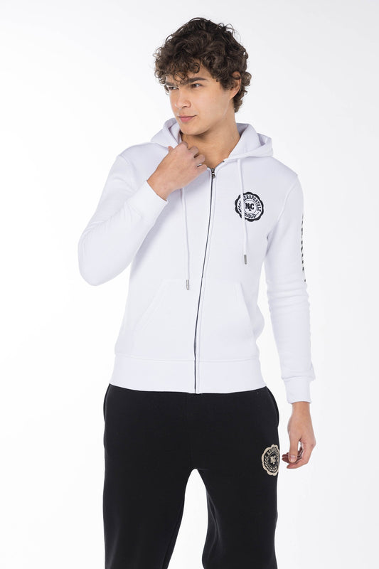 AEROPOSTALE NY SHIELD FULL ZIP HOODIE-WHITE