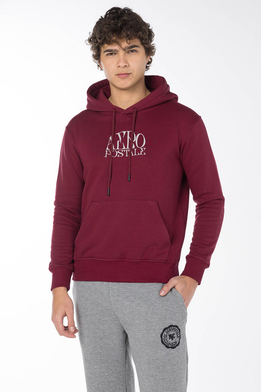 AEROPOSATALE EMBROIDERED HOODIE-DKRED