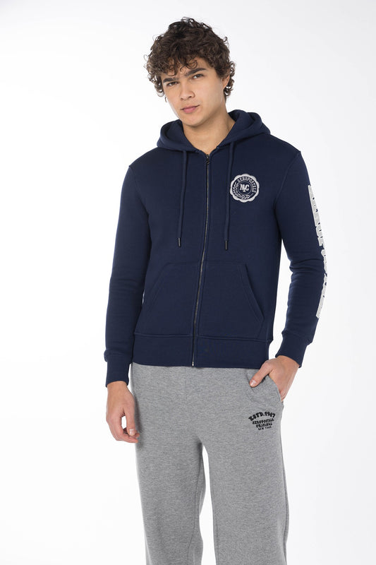 AEROPOSTALE NY SHIELD FULL ZIP HOODIE-NAVY