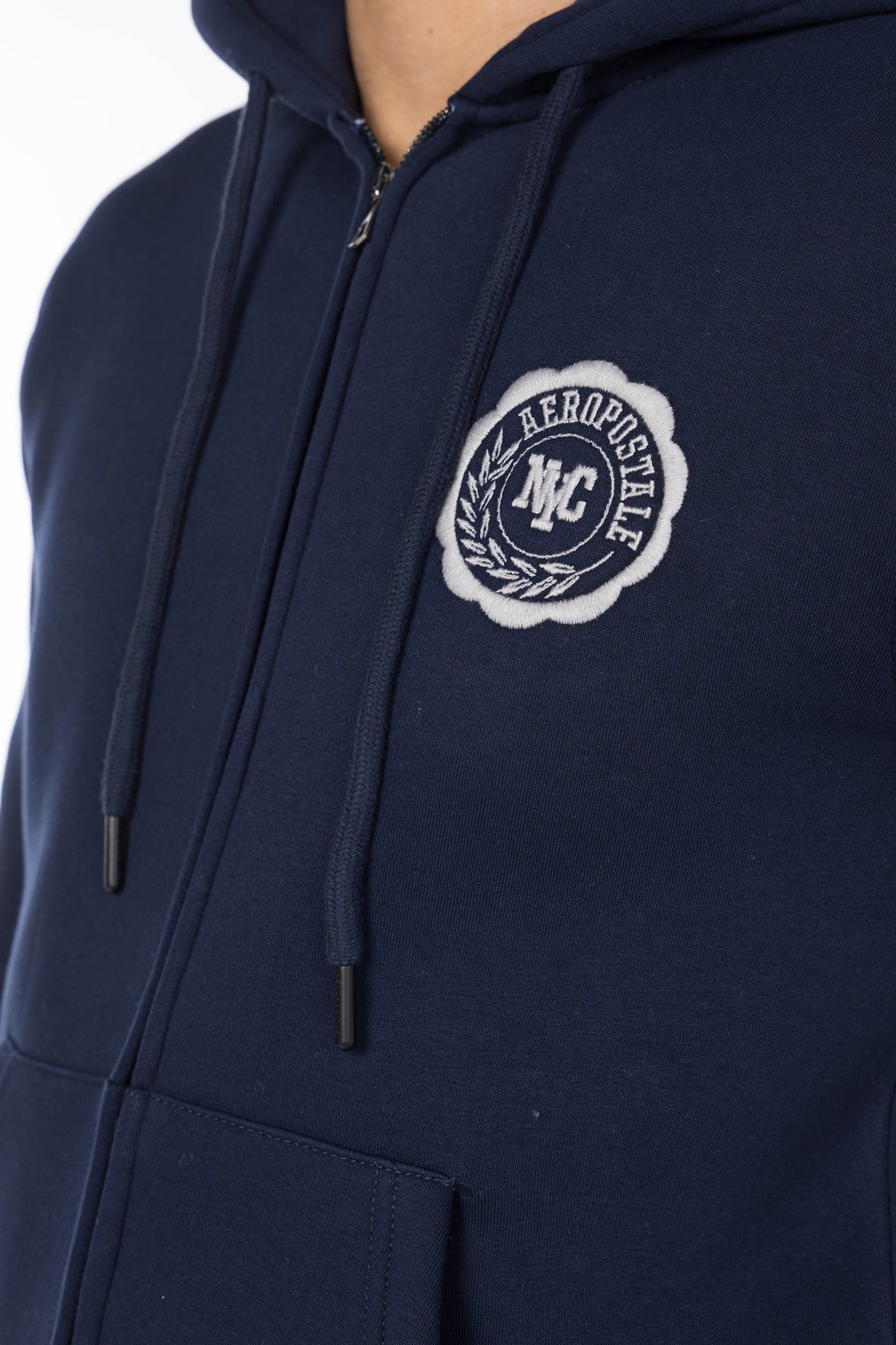 AEROPOSTALE NY SHIELD FULL ZIP HOODIE-NAVY