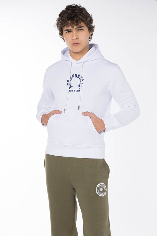 AEROPOSTALE NEW YORK CIRCLE HOODIE-WHITE