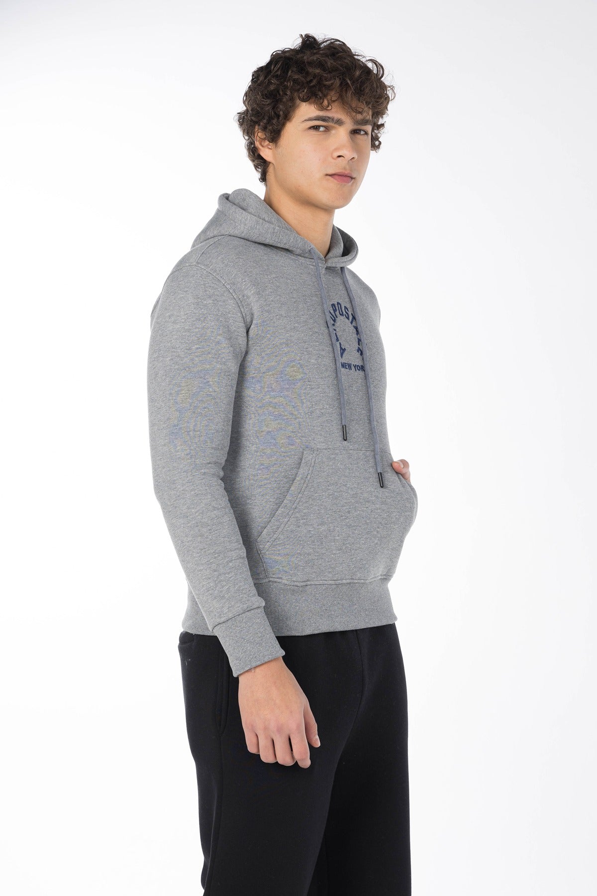 AEROPOSTALE NEW YORK CIRCLE HOODIE-MEDGREY