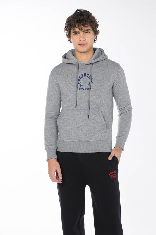 AEROPOSTALE NEW YORK CIRCLE HOODIE-MEDGREY