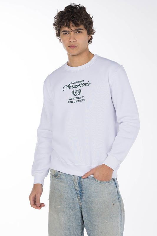 AEROPOSTALE ATHLETIC & LEISURE CLUB CREW SWEATSHIRT-WHITE