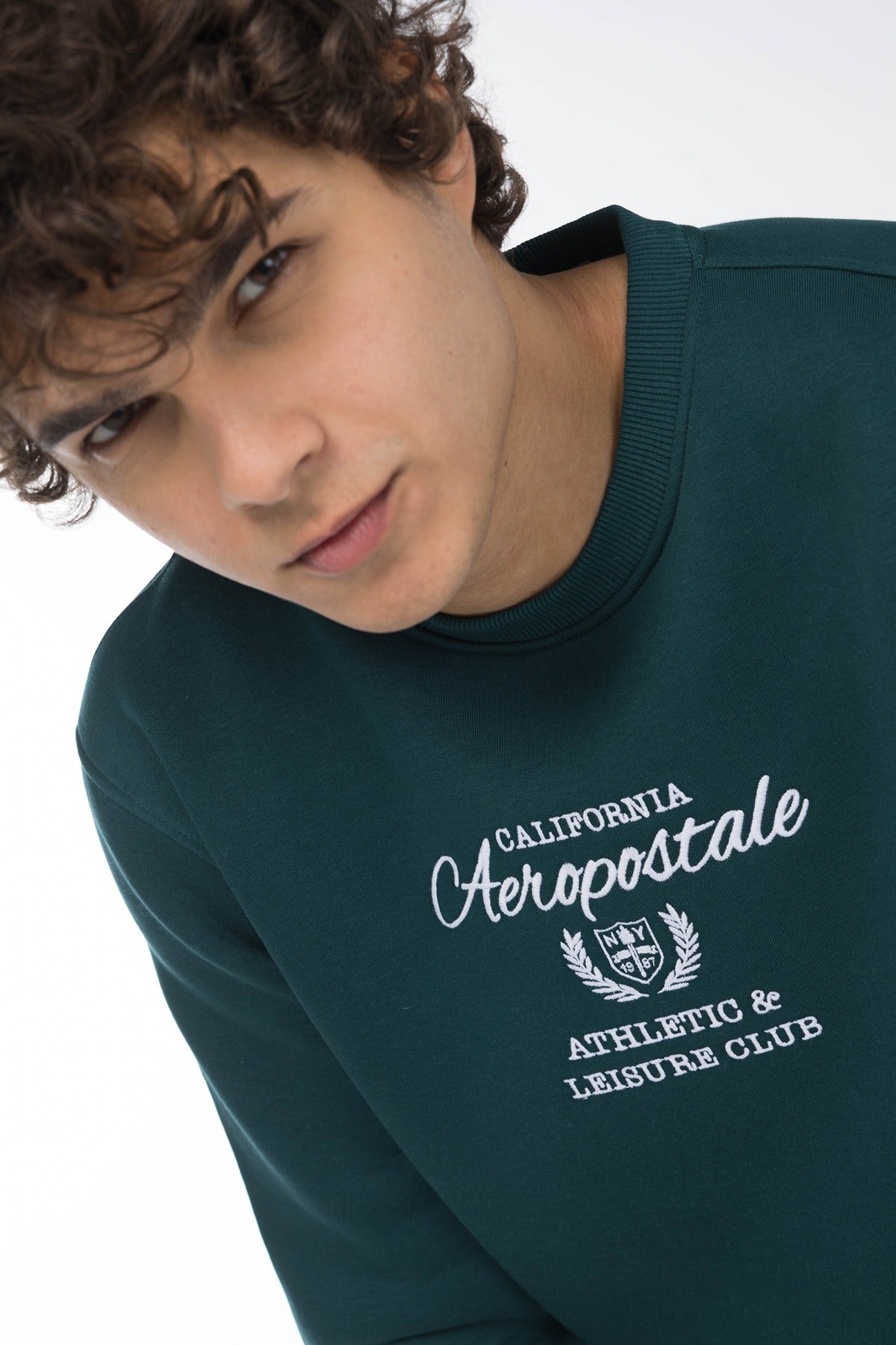 AEROPOSTALE ATHLETIC & LEISURE CLUB CREW SWEATSHIRT-GREEN