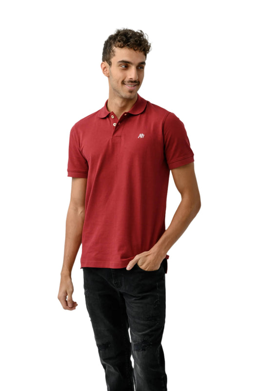 REG. A87 LOGO PIQUÃ‰ POLO-DARK RED