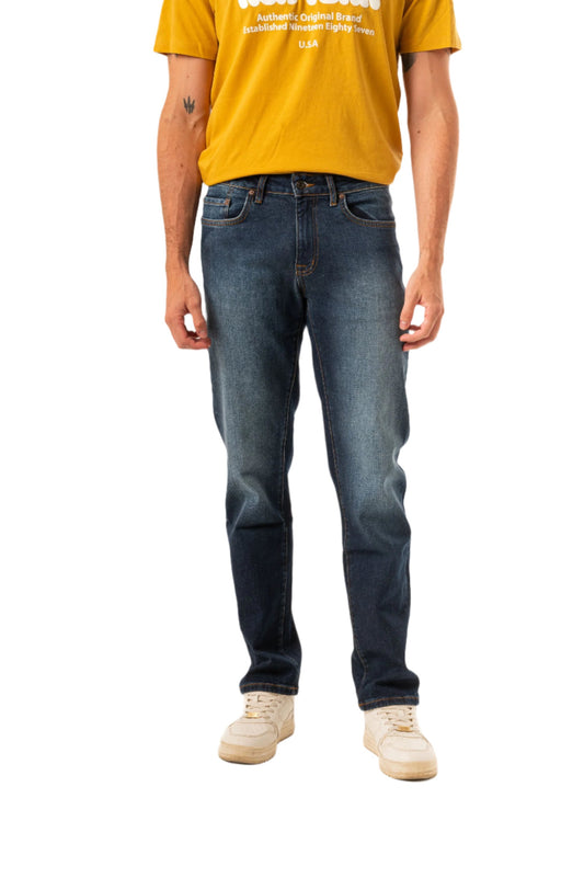 SLIM STRAIGHT AIR JEANS-DK WASH