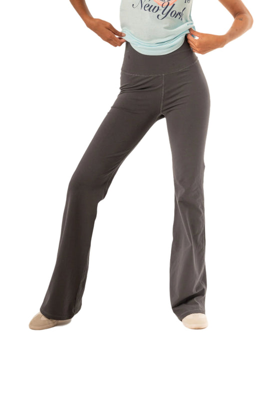 ULTRA HIGH RISE FULL LENGTH FLARE LEGGING - DK GREY