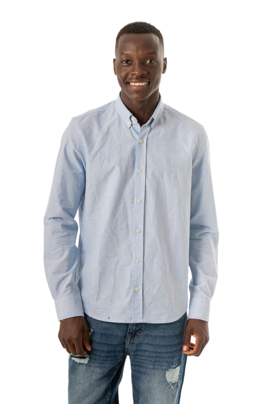 REG. OXFORD LS SHIRT-BLUE