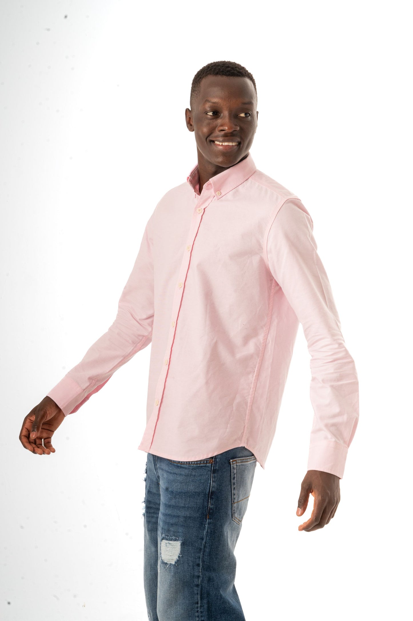 REG. OXFORD LS SHIRT-LIGHT PINK