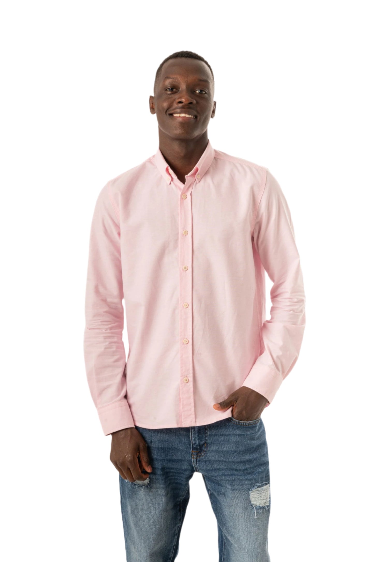 REG. OXFORD LS SHIRT-LIGHT PINK