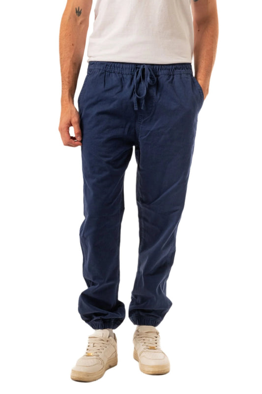 STRETCH TWILL JOGGERS-NAVY