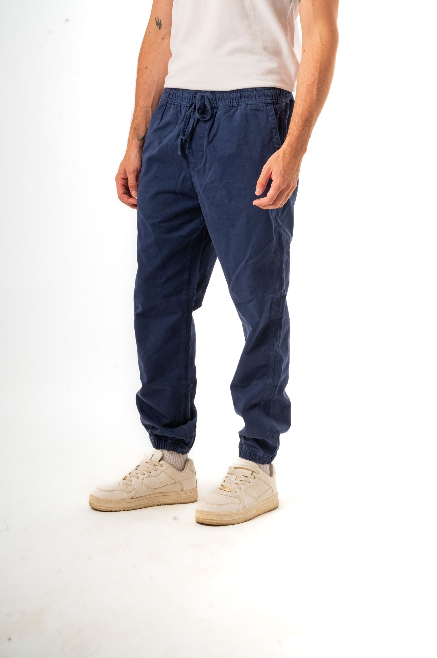 STRETCH TWILL JOGGERS-NAVY