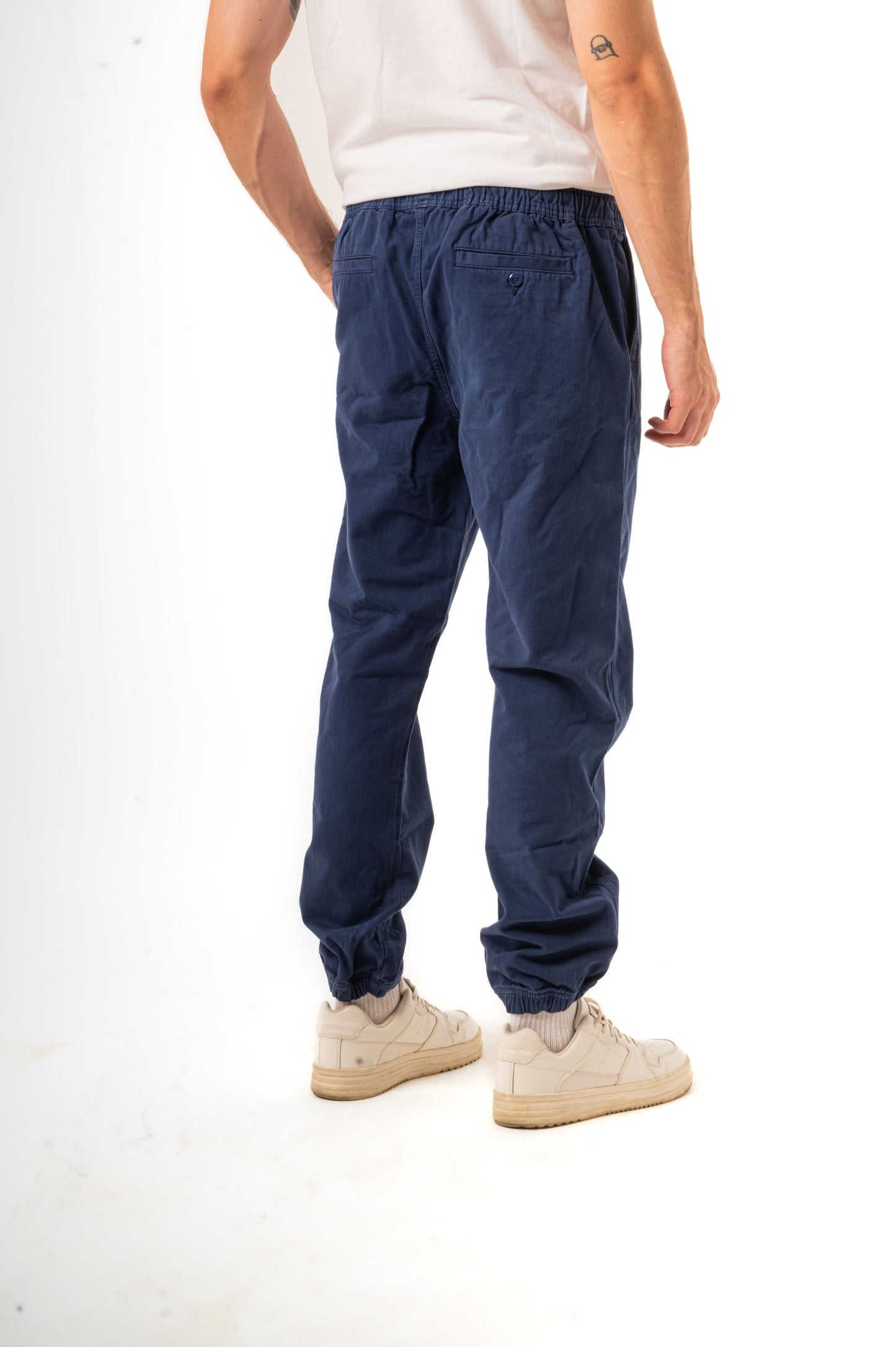 STRETCH TWILL JOGGERS-NAVY