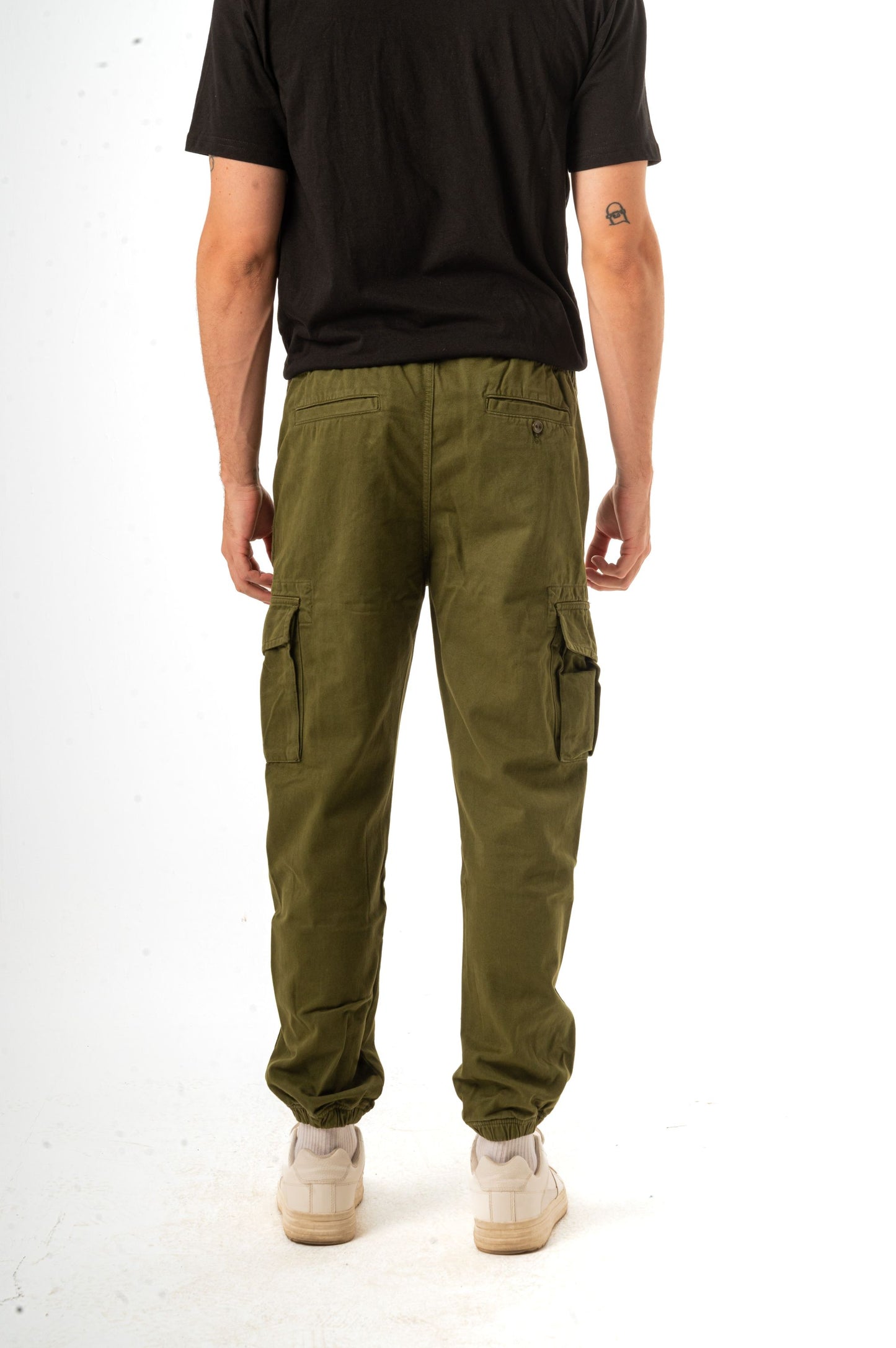 TWILL CARGO JOGGERS-DARK GREEN