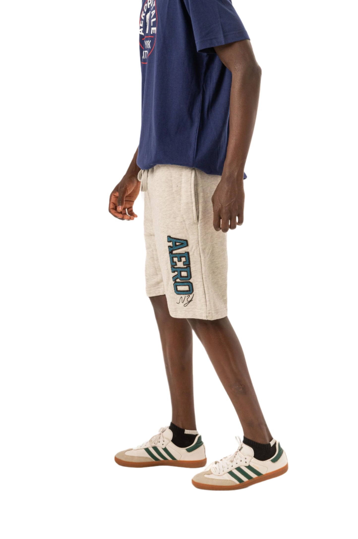 AERO NY HERITAGE FLEECE SHORTS 7"-LIGHT HEATHER GREY