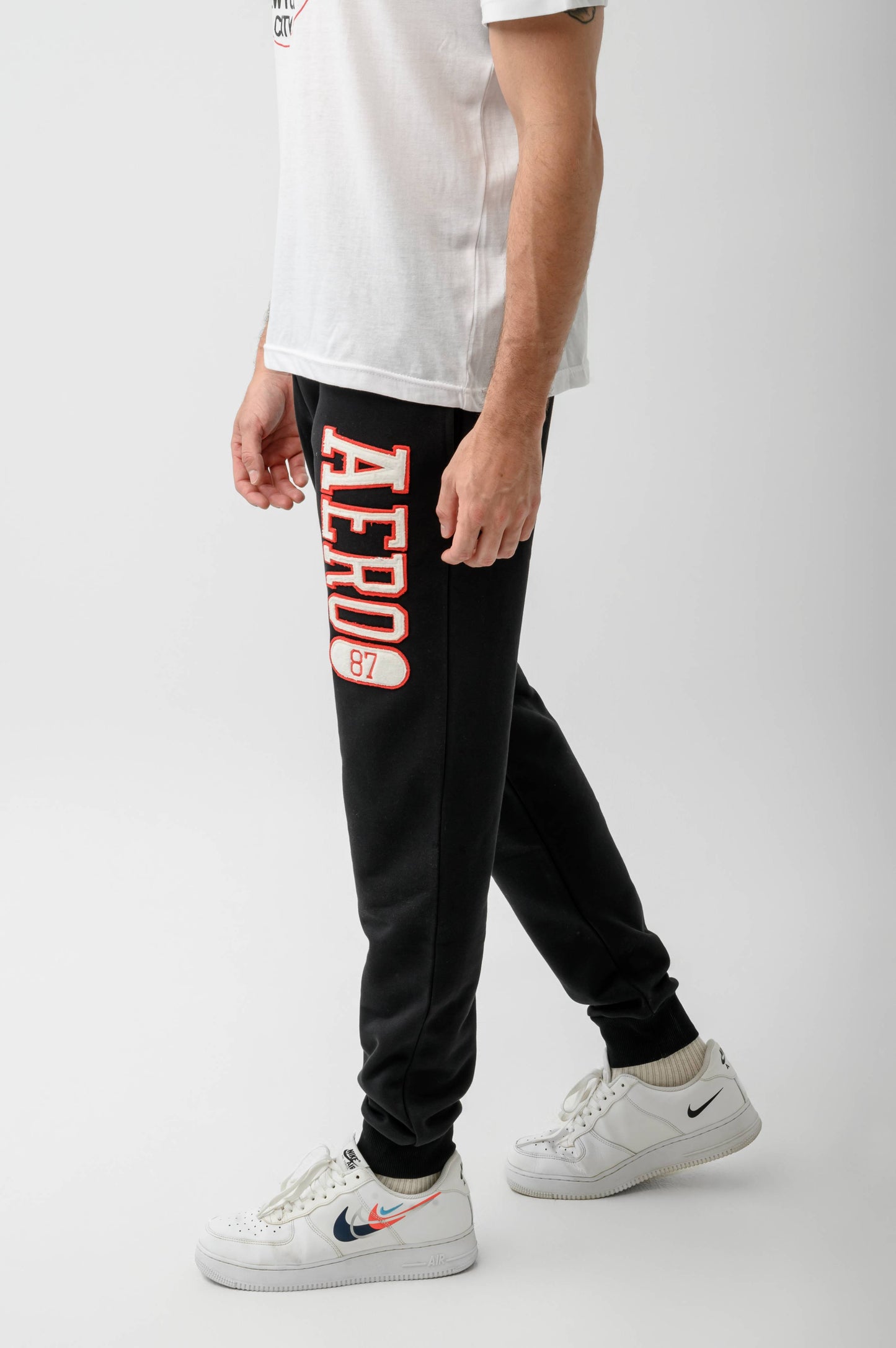 AERO 87 HERITAGE JOGGER SWEATPANTS-BLACK