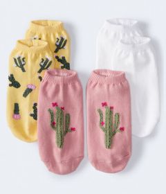 Fuzzy Cactus Ankle Sock 3-Pack
