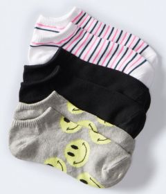 Smiley Face Ankle Sock 3-Pack
